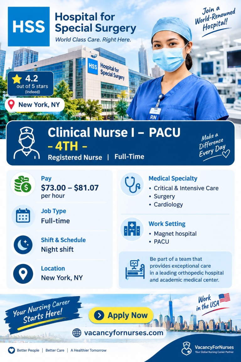 Clinical Nurse I – PACU – 4TH- job post