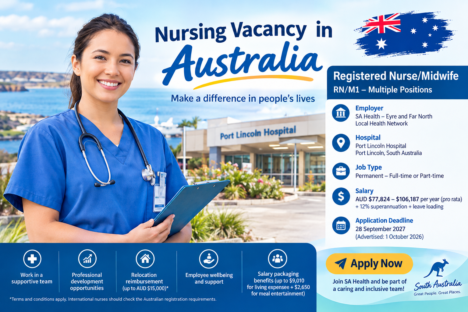 Registered Nurse vacancy in Australia at Port Lincoln Hospital, South Australia