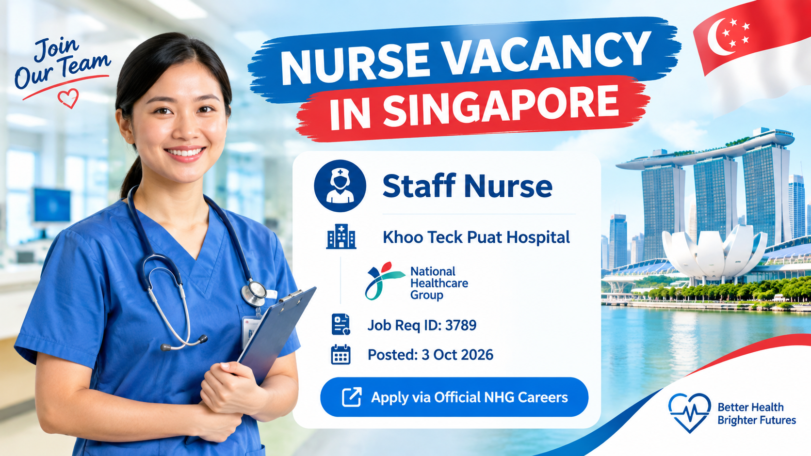 Nurse vacancy in Singapore 2026 – Staff Nurse job at Khoo Teck Puat Hospital